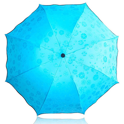 创意防晒黑胶魔法雨伞 遇水开花 防紫外线晴雨伞