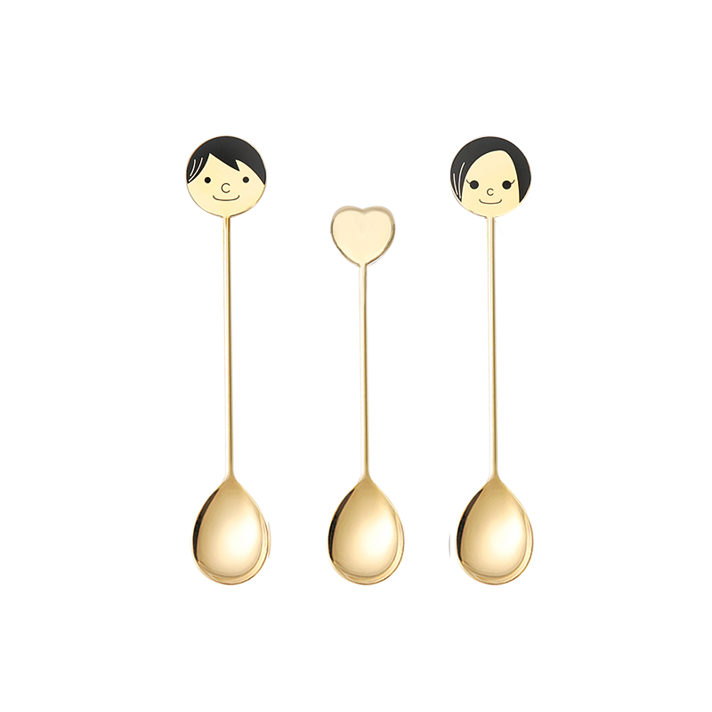 网易严选 3个装 日本制造 金色婚礼咖啡勺