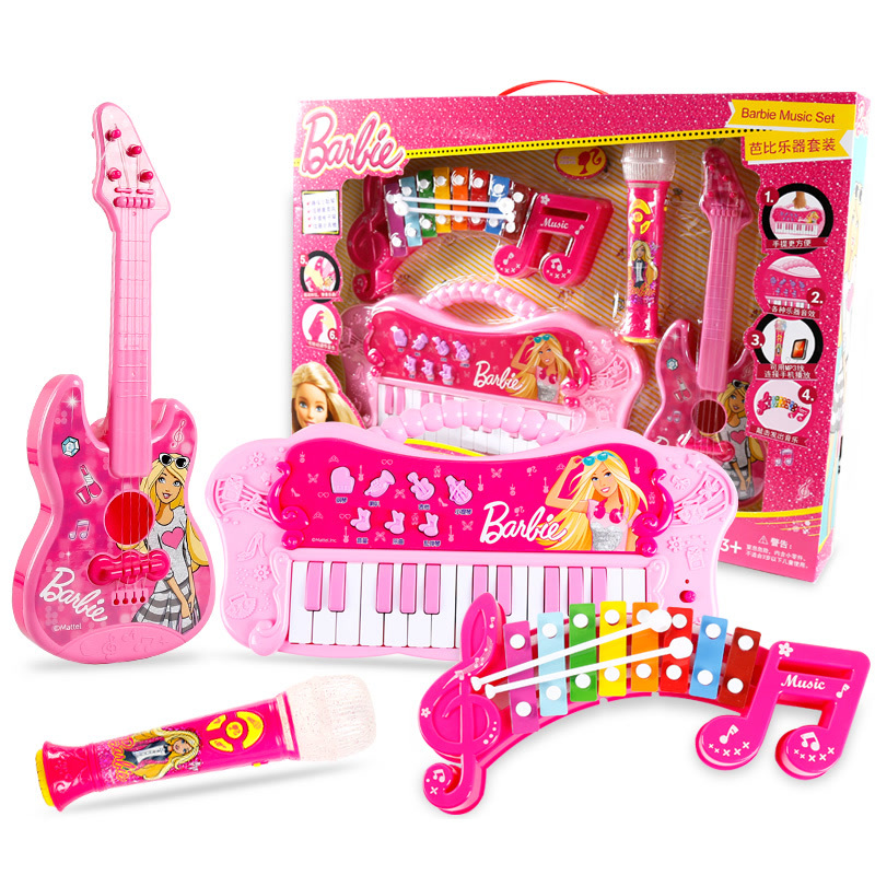 芭比娃娃礼盒套装 儿童电子琴麦克风卡拉OK儿童女孩玩具