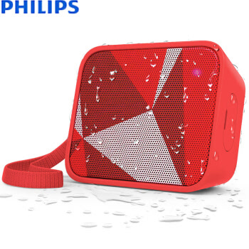 飞利浦(PHILIPS)BT110R 音乐魔盒 蓝牙音箱 防水便携迷你音响 手机/电脑外响 低音炮 户外运动 免提通话 红色