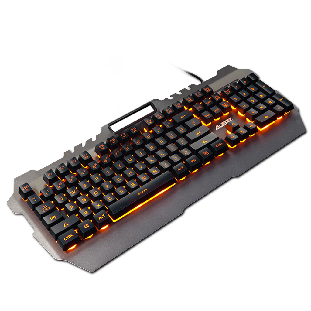 黑爵金甲犀 机械键盘手感金属面板电脑背光游戏键盘防水