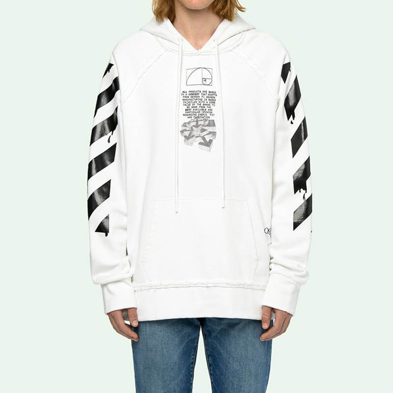 off-white 正品 潮牌 胶带箭头男士连帽卫衣