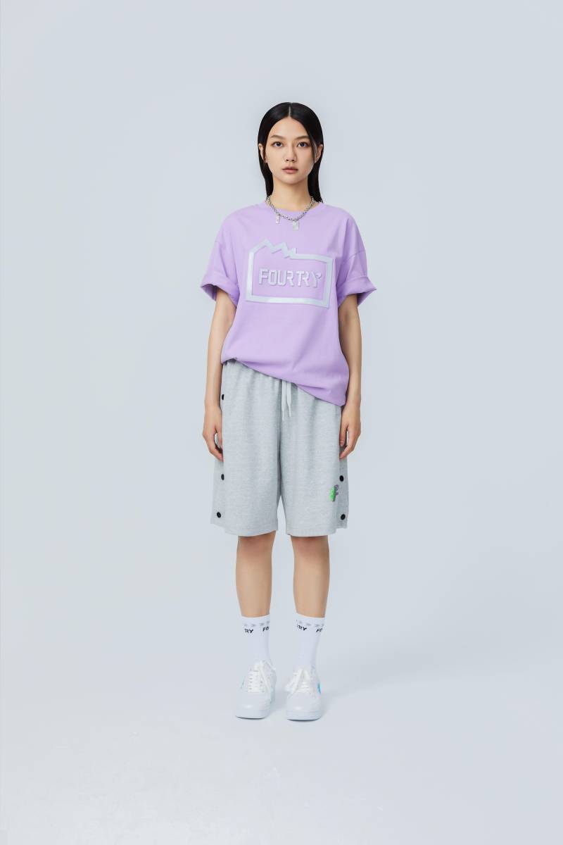 内购-FOURTRY紫色box logoT恤 21SS01PU11X