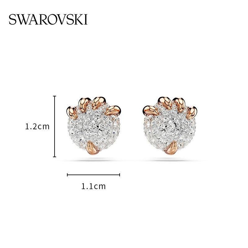 【SWAROVSKI施华洛世奇】镀玫瑰金色龙爪造型耳钉5681058